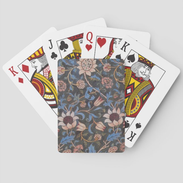 Jeu De Cartes William Morris Evenlode Textile Floral Art (dos)