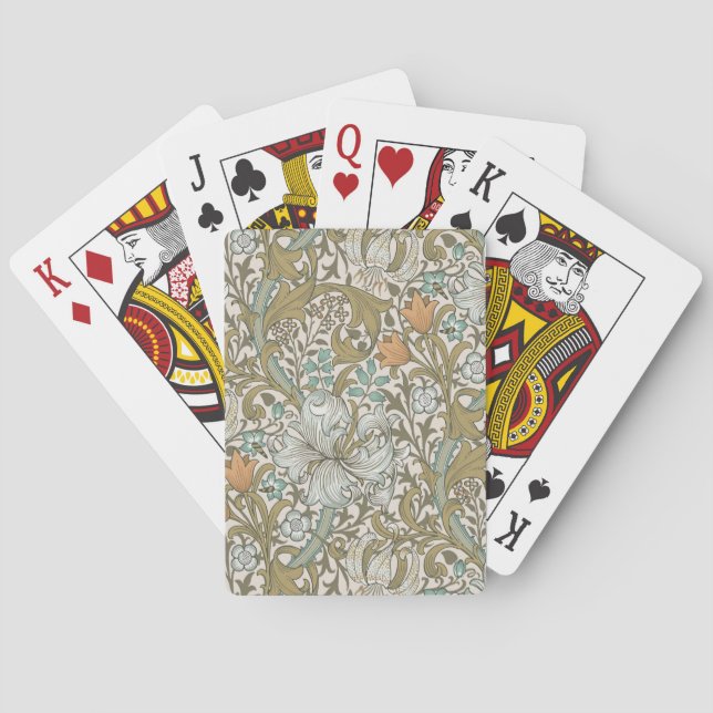 Jeu De Cartes William Morris Lys Bleu Or Classique (dos)