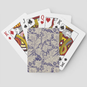 Jeu De Cartes William Morris Motif Giroflée Bleu Antique