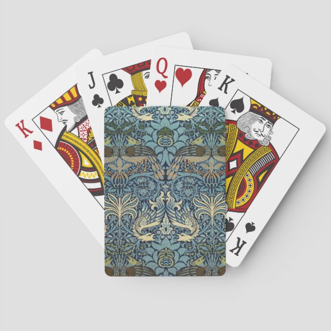Jeu De Cartes William Morris Paon et Dragon Tissé (dos)