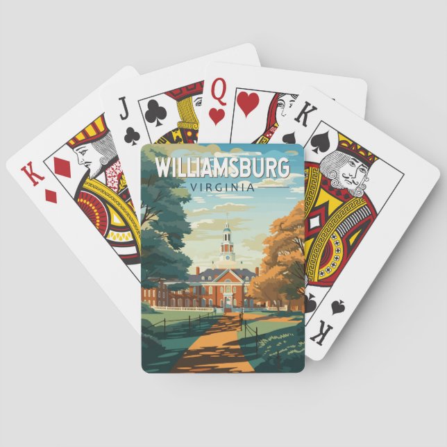 Jeu De Cartes Williamsburg Virginia Travel Art Vintage (dos)