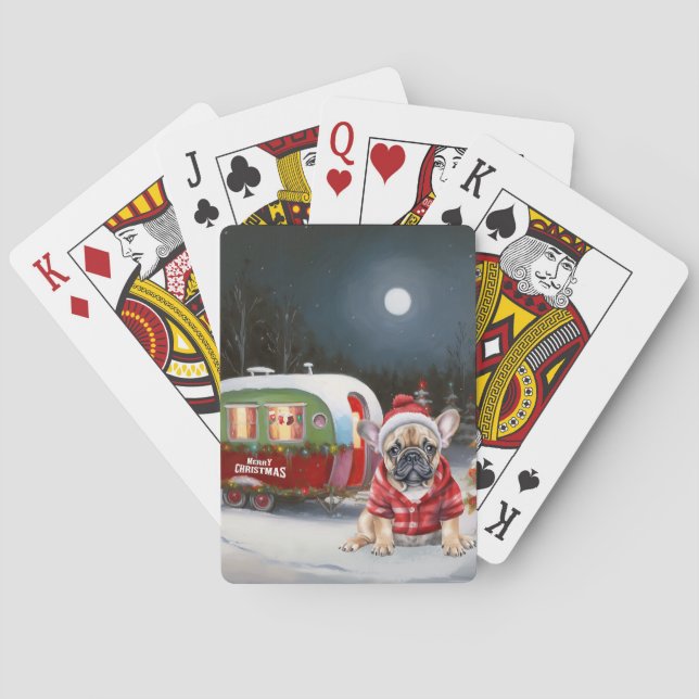 Jeu De Cartes Winter French Bulldog Caravan Christmas Adventure (dos)