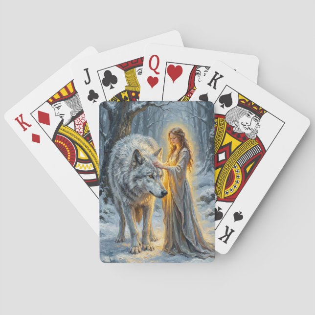 Jeu De Cartes Winter Goddess & White Wolf (dos)