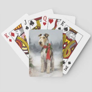 Jeu De Cartes Wirefox Terrier Chien de Noël de neige