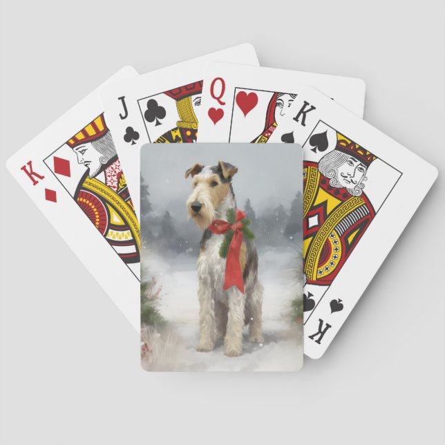 Jeu De Cartes Wirefox Terrier Chien de Noël de neige (dos)