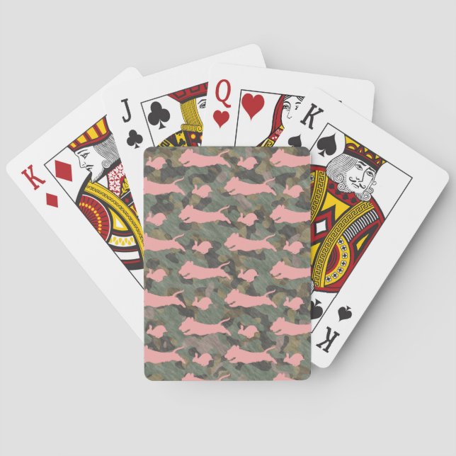 Jeu De Cartes Wirehair Dachshund & Rabbit Camo (dos)