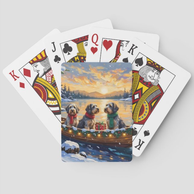 Jeu De Cartes Wirehaired Pointing Griffon Christmas Boat Holiday (dos)
