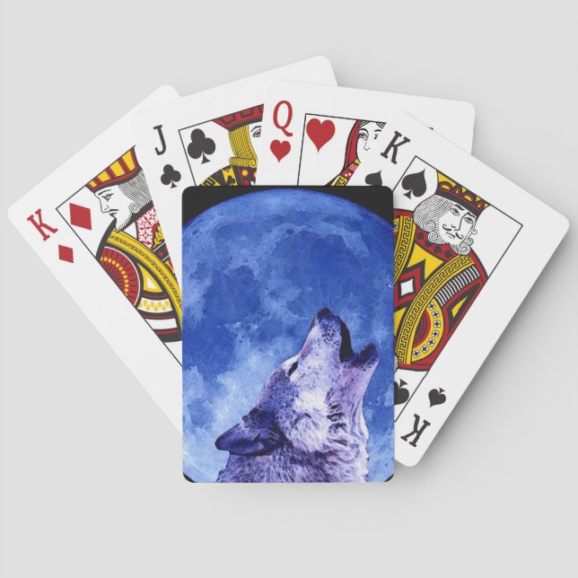 Jeu De Cartes Wolf Howling à Moon (dos)