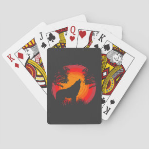Jeu De Cartes Wolf Howling au soleil