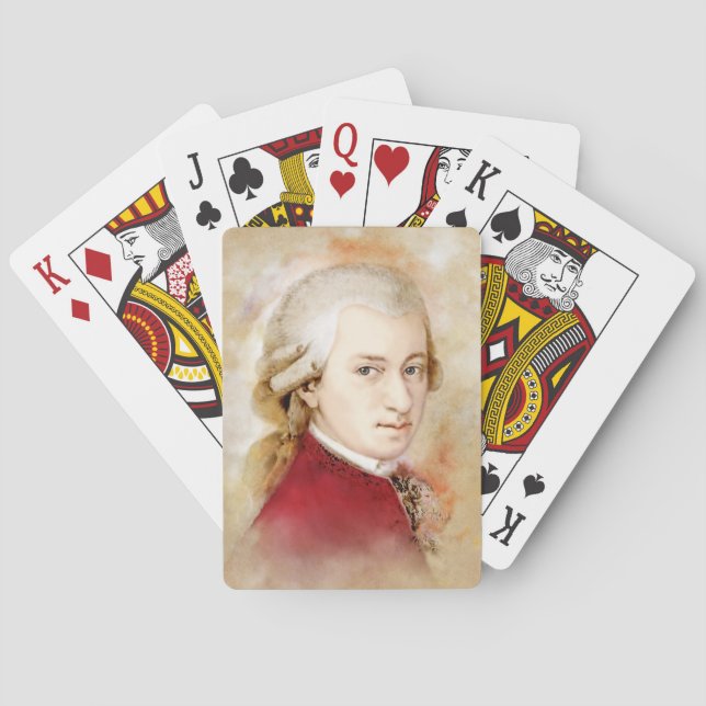Jeu De Cartes Wolfgang Amadeus Mozart im Aquarell Stil (dos)