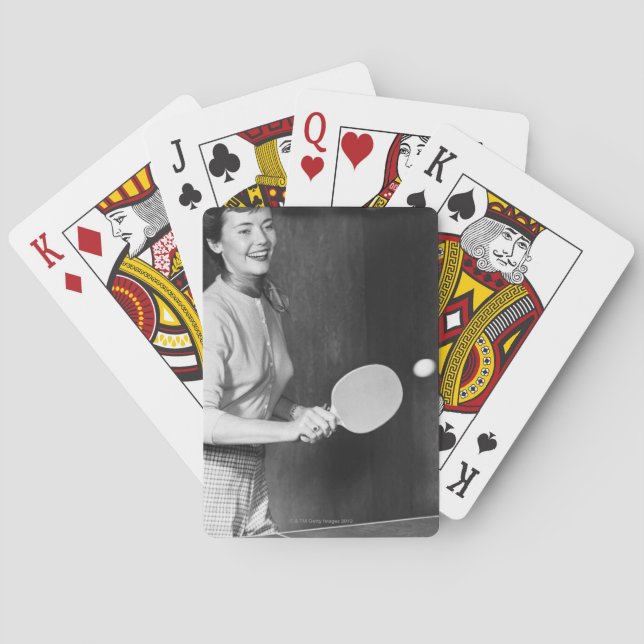 Jeu De Cartes Woman Playing Table de tennis (dos)