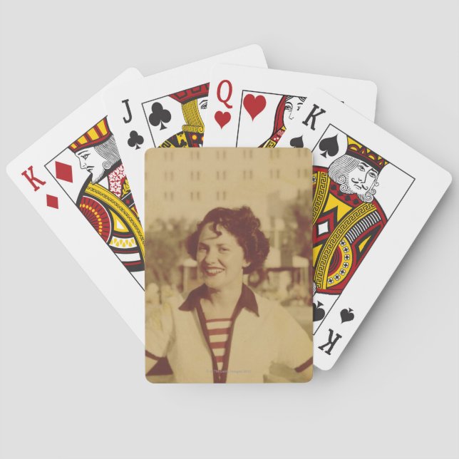 Jeu De Cartes Woman Sitting Outside (dos)