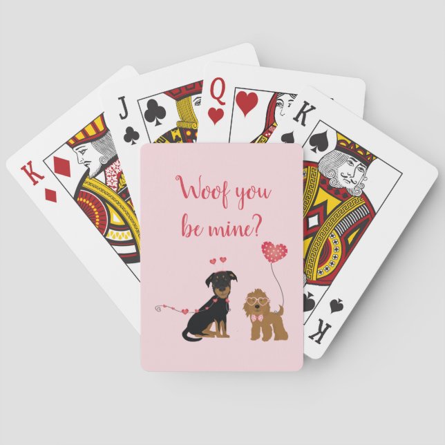 Jeu De Cartes Woof You Be Mine Valentine Dogs (dos)