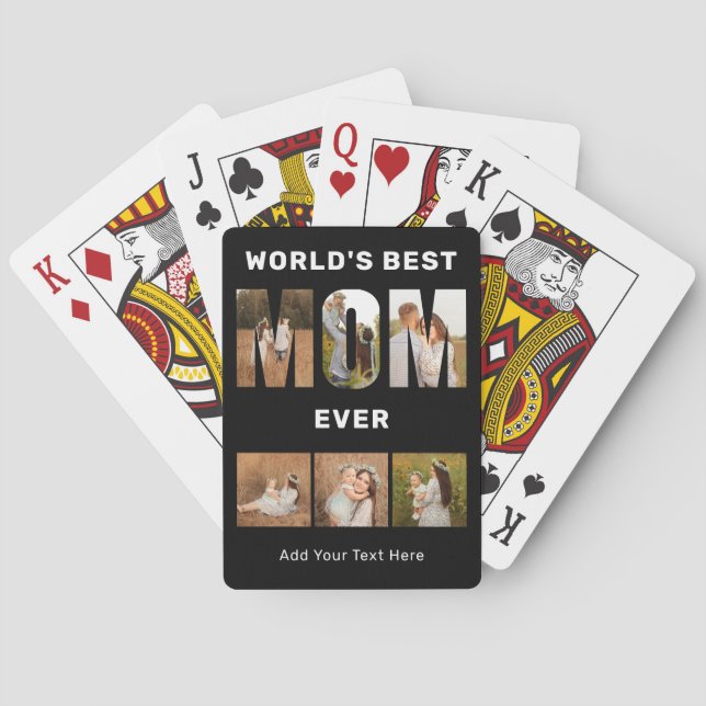Jeu De Cartes World's Best Mom Custom 6 Photo Black (dos)
