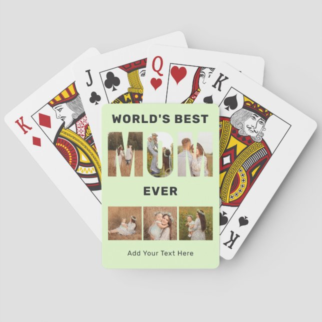 Jeu De Cartes World's Best Mom Custom 6 Photo Green (dos)