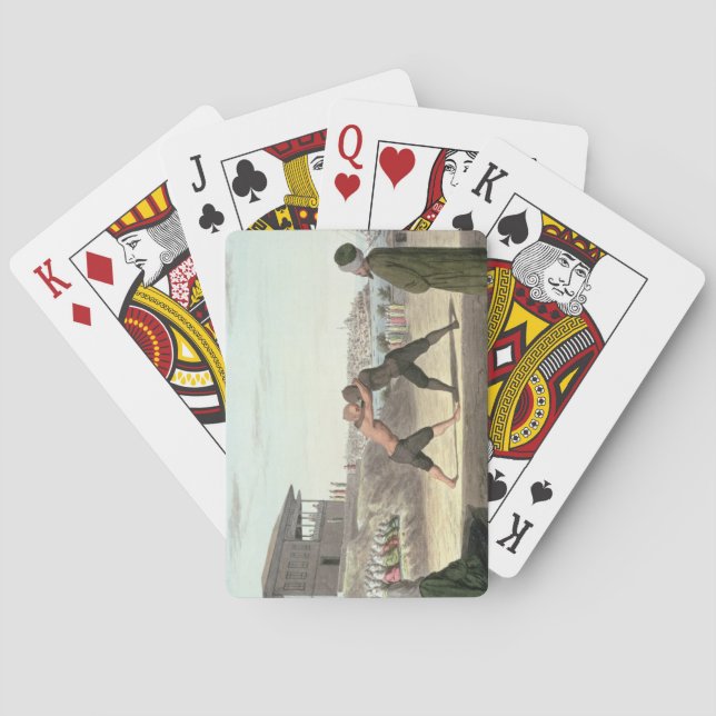 Jeu De Cartes Wrestling Match, Constantinople (w/c on paper) (dos)