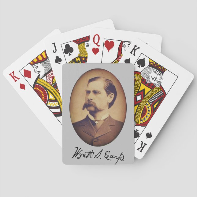 Jeu De Cartes Wyatt Earp Portrait et signature (dos)
