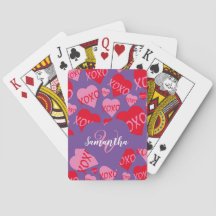 XOXO rose Motif de coeur rouge Monogramme violet
