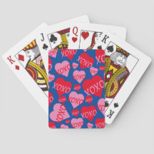 XOXO Valentine rose Motif de coeur rouge bleu