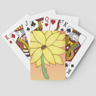 Jeu De Cartes Yellow Flower with orange background