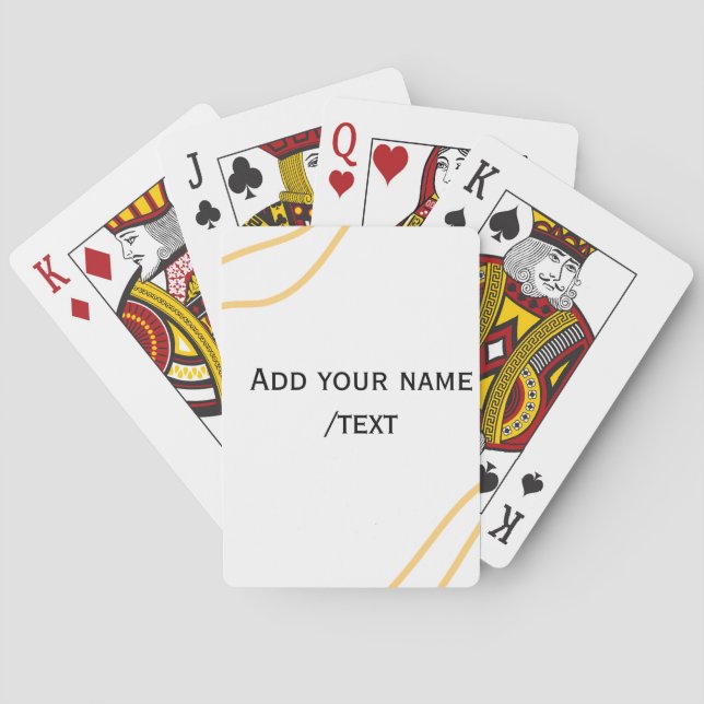 Jeu De Cartes Yellow Spanish border name message text lines  (dos)