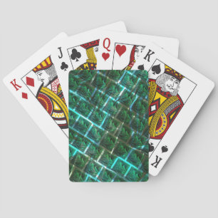 Jeu De Cartes 'Yeux encadrés verts', rayures et râtonnages bleus