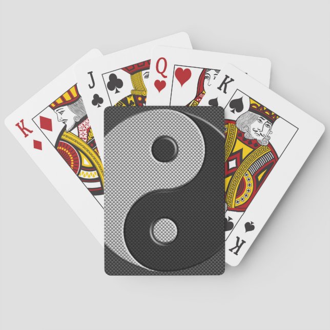 Jeu De Cartes Yin Yang dans le style d'impression de fibre de (dos)
