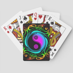 Jeu De Cartes Yin Yang Psychedelic Rainbow Tattoo