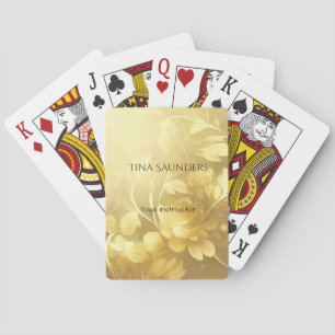 Jeu De Cartes Yoga or fleurs nom personnalisé