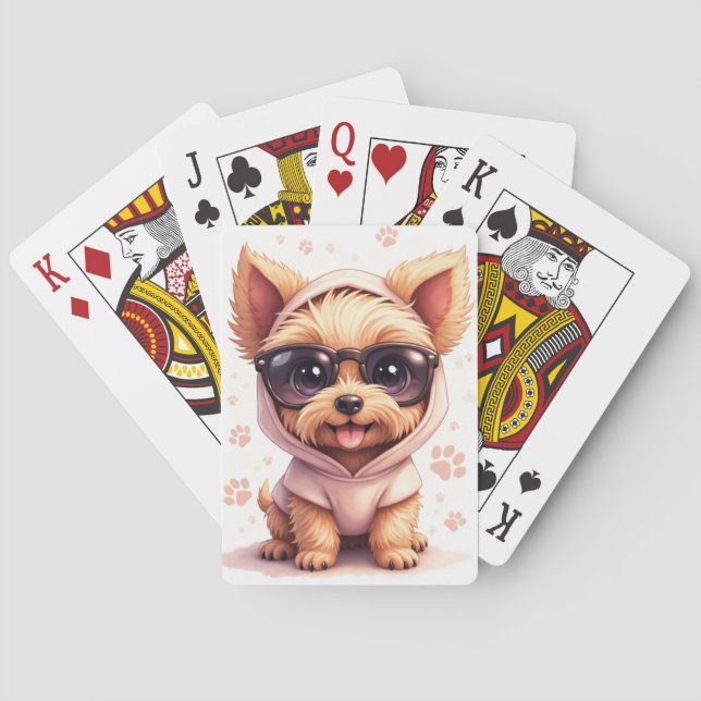 Jeu De Cartes Yorkipoo mignon kawaii drôle (dos)
