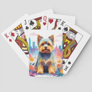 Jeu De Cartes Yorkshire Terrier Animal Vintage Nature Art Ville