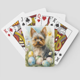 Jeu De Cartes Yorkshire Terrier Chien Avec Oeufs De Pâques Vacan