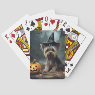 Jeu De Cartes Yorkshire Terrier Citrouilles Halloween Épouvantab