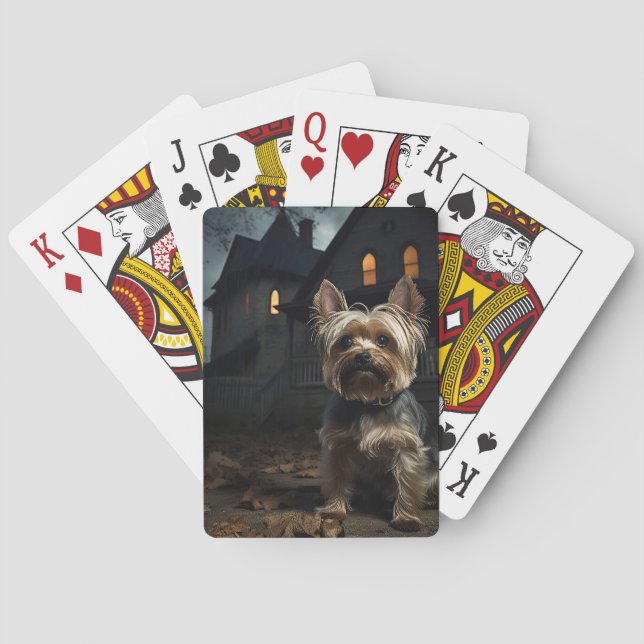 Jeu De Cartes Yorkshire Terrier Halloween effrayant (dos)