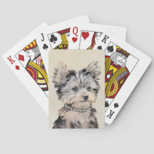 Jeu De Cartes Yorkshire Terrier Puppy Peinture Chien original