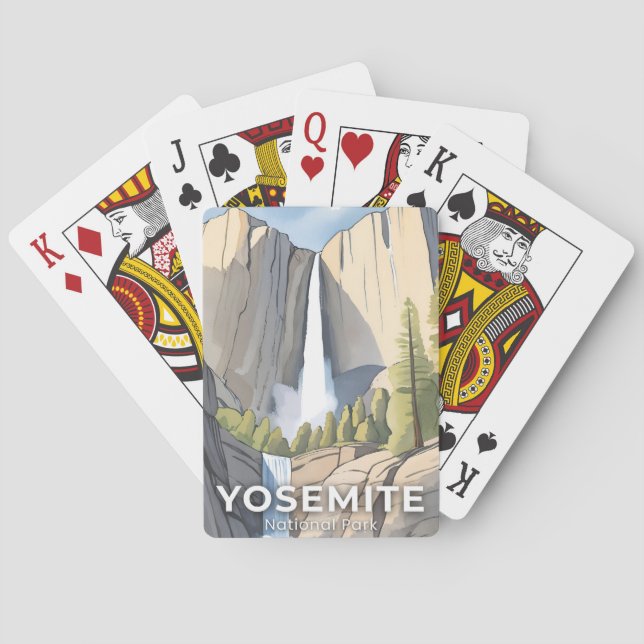 Jeu De Cartes Yosemite National Park | Watercolor Travel (dos)