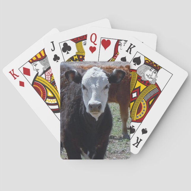 Jeu De Cartes Young Cow Black and White Face Western (dos)