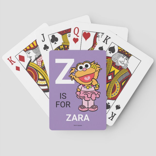 Jeu De Cartes Z est pour Zoe | Ajouter Votre Nom (dos)