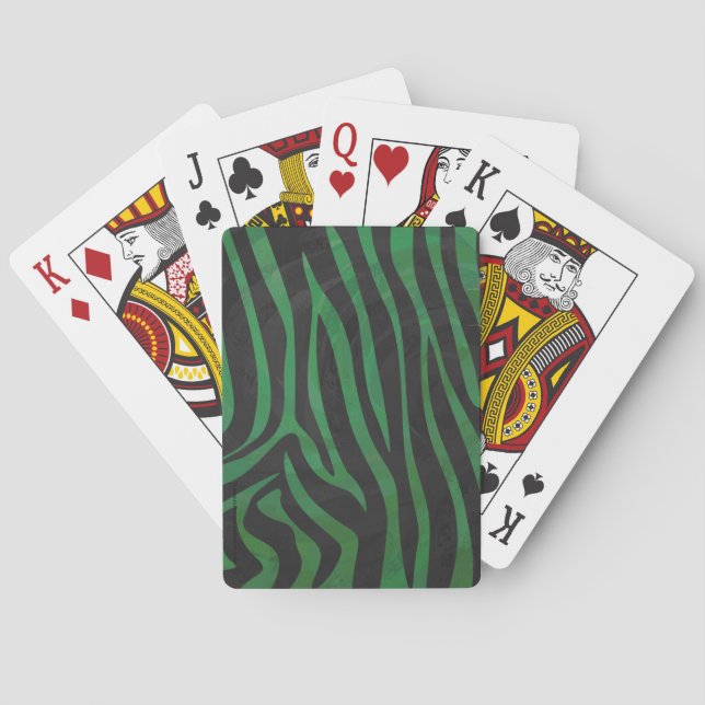 Jeu De Cartes Zebra Black et Green Print (dos)