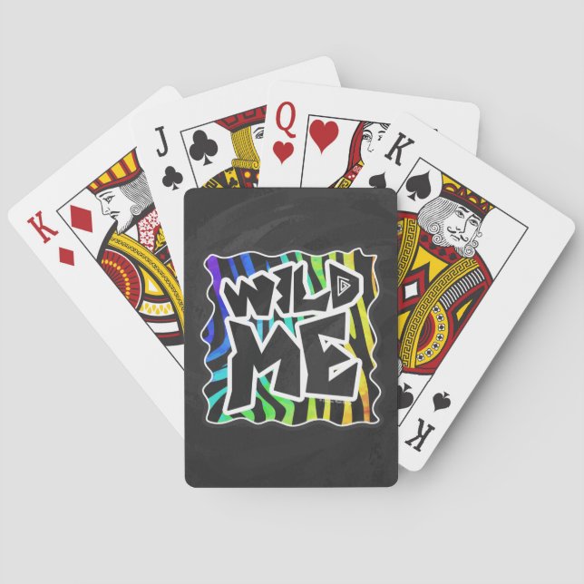 Jeu De Cartes Zebra Black et Rainbow Wild Me (dos)