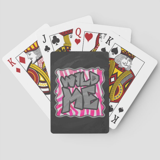 Jeu De Cartes Zebra Hot Pink and White Wild Me (dos)