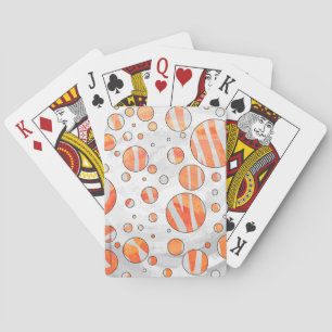 Jeu De Cartes Zebra Orange et White Polka Dot