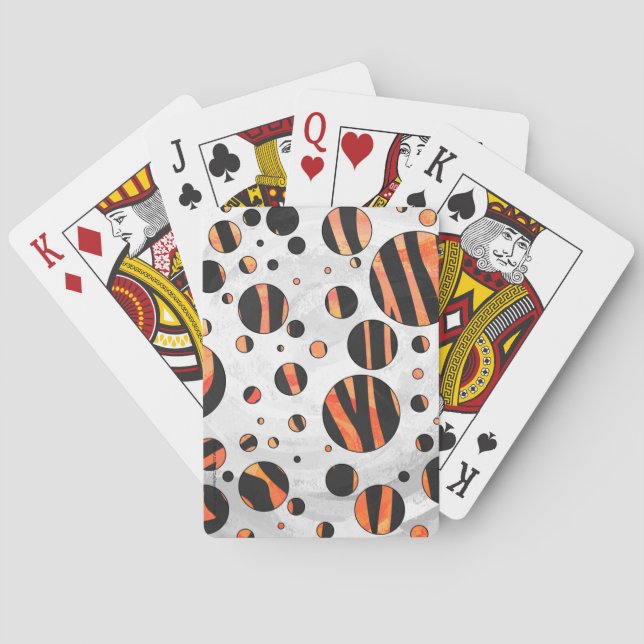 Jeu De Cartes Zebra Pois noirs et orange (dos)