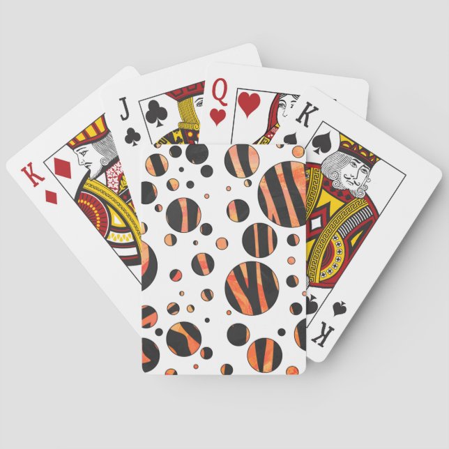 Jeu De Cartes Zebra Pois noirs et orange (dos)