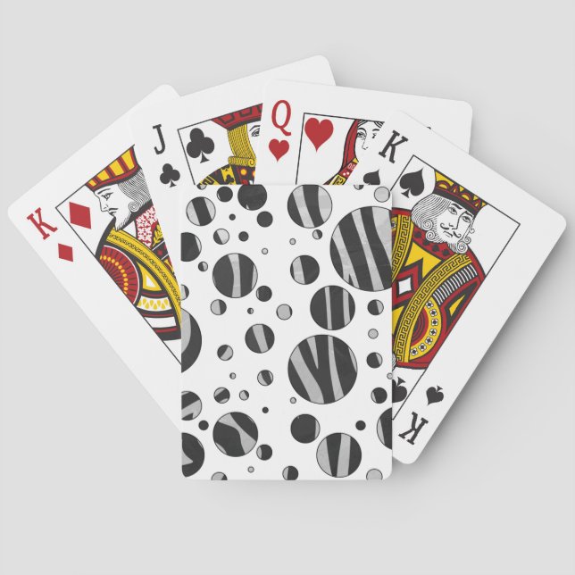 Jeu De Cartes Zebra Polka point noir et gris clair (dos)