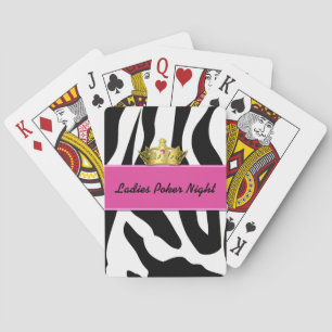 Jeu De Cartes Zebra Print & Crown Ladies Jouer des cartes