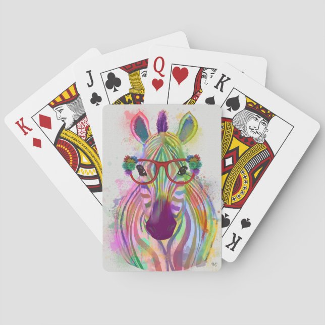 Jeu De Cartes Zebra Rainbow Splash (dos)