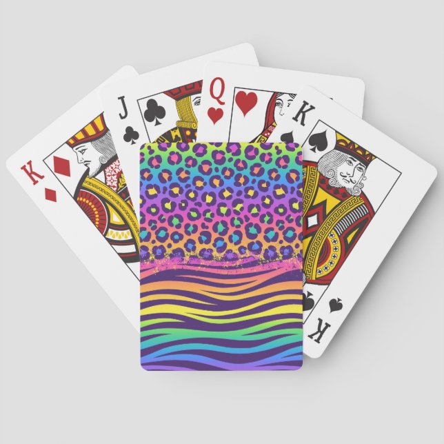 Jeu De Cartes Zèbre et mélange Empreinte de léopard (dos)