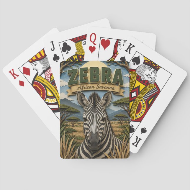 Jeu De Cartes Zèbre Savane Africaine POPCUT (dos)