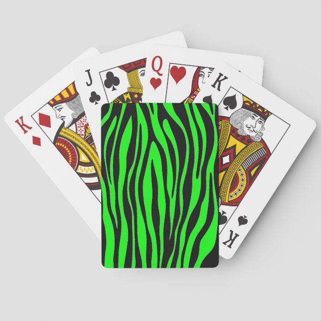 Jeu De Cartes Zèbre Vert Citron (dos)